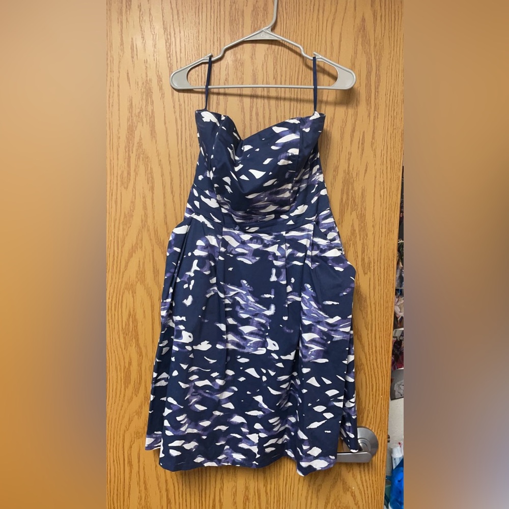 Blue, purple, navy and white H&M dress